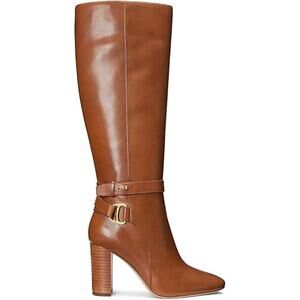 New LAUREN Ralph Lauren Makenna Tall Boots Women's Size 5 M Leather Riding Heels